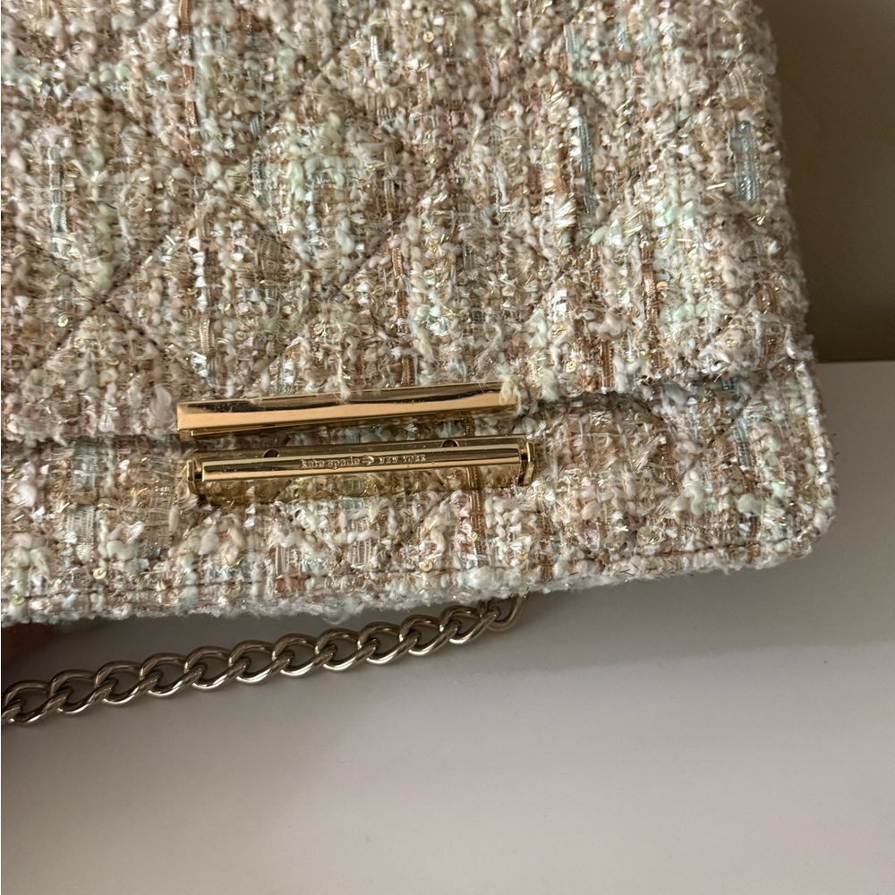 Kate Spade Cream and Tan Quilted Shoulder Bag